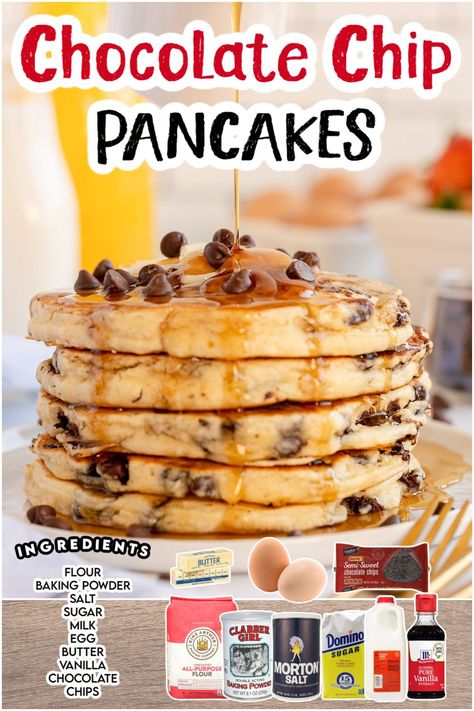 Chocolate Chip Pancakes – The Ultimate Breakfast Treat! These Chocolate Chip Pancakes are soft, fluffy, and packed with gooey chocolate chips! Whether it’s a lazy Sunday or a special breakfast, this recipe is a guaranteed crowd-pleaser! Homemade Chocolate Chip Pancakes, Pancakes Recipe Easy, Affordable Dinner Recipes, Simple Crockpot Recipes, Chocolate Chip Pancakes Recipe, Budget Meal Ideas, Homemade Pancakes Fluffy, Easy Recipes For Family, Recipes Jamaican