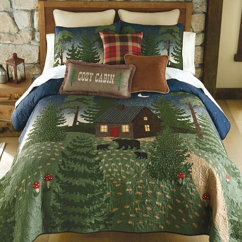 Cabin Bedding Sets, Rustic Bedding Sets, Lodge Bedding, Rustic Blankets, Wilderness Retreat, Western Bedding, Black Forest Decor, Cottage Quilt, Full Bedding Sets