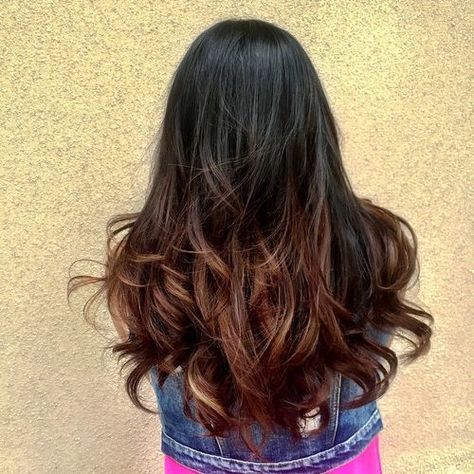 black to brown ombre hair Black To Brown Ombre Hair, Black To Brown Ombre, Black Ombre Hair, Blonde Hair Tips, Natural Dark Hair, Black Hair Ombre, Blond Ombre, Dip Dye Hair, Brown Ombre Hair