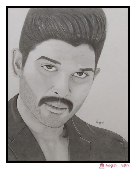 Allu Arjun Drawing, Allu Arjun Images, Pen Art Drawings, Allu Arjun, Celebrity Drawings, Super Star, Actor Photo, Pen Art, New Look