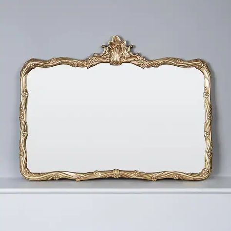 Aurora Home Antique Gold Floral Crown Frame Rectangle Mirror - On Sale - Bed Bath & Beyond - 40153017 Crown Frame, Crown Frames, Mirror Rectangle, Mirror Bed, Rectangle Mirror, Rectangular Mirror, Metal Mirror, Vintage Mirror, Floral Crown