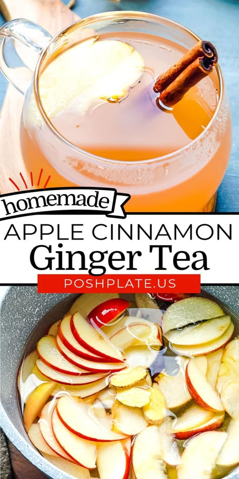 Cinnamon Ginger Tea, Tea With Ginger, Apple Cinnamon Tea, Tea Drink Recipes, Cinnamon Tea, Gala Apples, Spice Tea, Ginger Recipes, Healthy Drinks Recipes