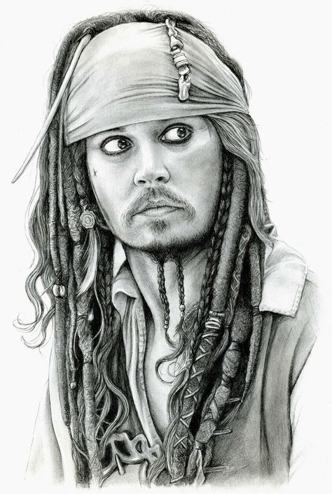 Jack Sparrow Drawing, Sparrow Drawing, Celebrity Artwork, Cool Pencil Drawings, Art Pencils, Celebrity Drawings, Captain Jack Sparrow, Captain Jack, Celebrity Portraits