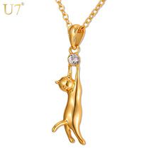 Cat Jewelry Necklace, Cat Necklace Gold, Cat Pendant Necklace, Cat Pendant, Cat Animal, Pendant Necklace Gold, Pendant For Women, Cat Pendants, Crystal Chain