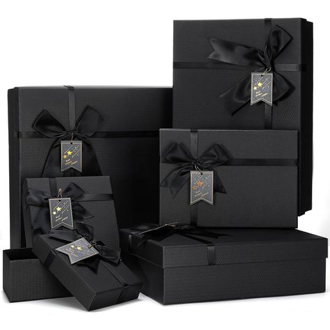 PRICES MAY VARY. Multiple Sizes: you will receive 6 gift wrap boxes in different sizes, respectively 15.7 x 12.6 x 3 inch, 13.8 x 9.8 x 3.3 inch, 11 x 7.9 x 3.3 inch, 9 x 6.3 x 2.9 inch, 5.9 x 5.9 x 2.7 inch, 5.7 x 3.8 x 2.5 inch, the combination of different sizes is suitable for you to decorate different items, and it is more convenient for you to use in different scenes Exquisite Gift Box: our nesting gift boxes are designed with decorative paper, color matching is bright and attractive, with Black And Gold Gift Box Ideas, Appreciation Gifts For Husband, Men Christmas Gifts Ideas, Creative Christmas Gifts For Friends, Cute Birthday Baskets, Bday Gifts For Dad, Bf Birthday Gifts, Bf Gift Basket, Gift For Him Ideas