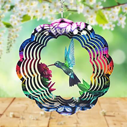 Amazon.com: UOUDIO Stainless Steel Wind Spinner- 3D Indoor Outdoor Garden Decoration Crafts Ornaments (Hummingbird) : Patio, Lawn & Garden Wind Art, Metal Wind Spinners, Hummingbird Gifts, Wind Sculptures, Affinity Designer, Wind Spinners, Outdoor Garden, The Wind, Indore