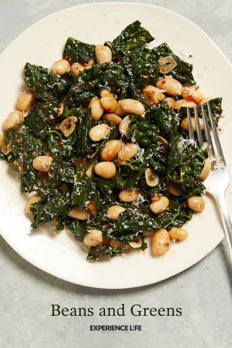 Green Vegetable Recipes, Greens And Beans, Leafy Greens Recipes, Beans And Greens, Beans Recipes, Fruit Juice Recipes, Chard Recipes, Dark Leafy Greens, Experience Life