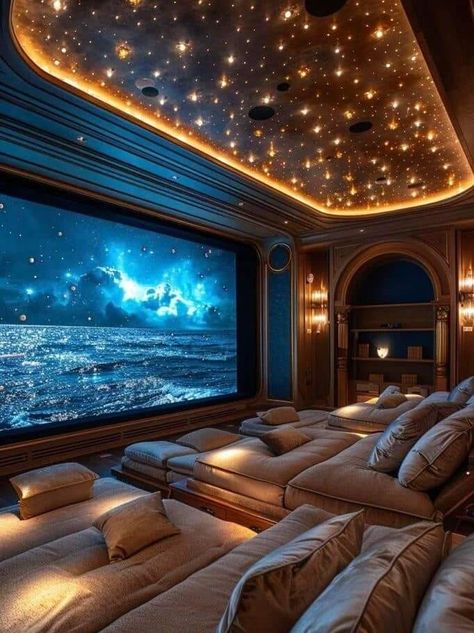 Cool Movie Theaters Home Theatre, Fallout House, Basement Cinema, Small Theater Room, Theatre Room Ideas, Simulator Room, Sala Cinema, Amazing Rooms, Movie Theater Rooms