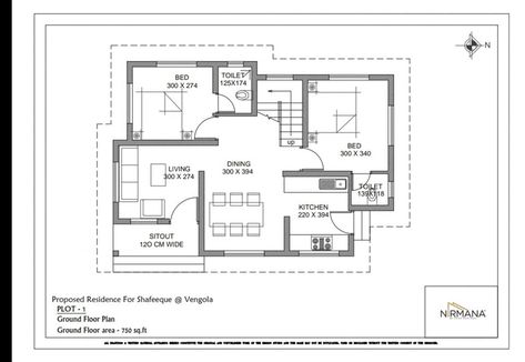 750sq Ft House Plans, 2 Bhk House Plan, 900 Sq Ft House, Small House Design Kerala, Residential Plan, 800 Sq Ft House, 1200 Sq Ft House, Barn Dominium, Square House Plans