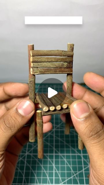 Miniature Making, Chair Miniature, Miniature Chair, Fairy Garden Designs, Fairy Accessories, Miniatures Tutorials, Tiny Treasures, July 11, Fairy Houses