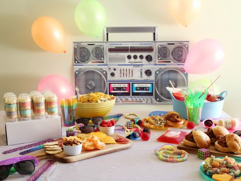 How To Host An 80s Party - Food.com 80s Party Foods, 1980s Theme, 80s Food, Gym Party, Cake Push Pops, 80s Birthday Parties, 1980s Party, 80s Theme Party, Pastel Cakes