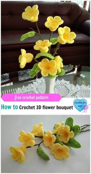 Dreamcatcher Crochet, Crochet Plants, Bouquet Crochet, Crochet Puff Flower, Beau Crochet, Crochet Flowers Easy, Crochet Idea, Confection Au Crochet, Crochet Flowers Free Pattern