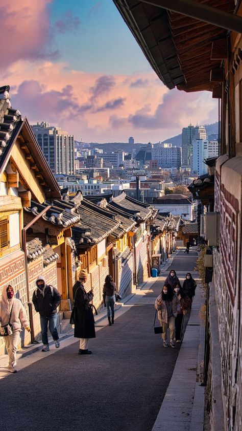 Hanok Village, Bukchon Hanok Village, Lotte World, Travel Captions, South Korea Travel, Beautiful Streets, Korea Travel, Seoul South Korea, Korean Dramas