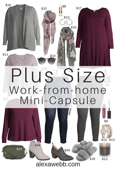 A plus size on a budget work-from-home outfits mini-capsule with outfits for Zoom meetings and running errands. #MomLife #workingmom #moms #workfromhome #lakeland #lakelandmoms #lakelandmackid Work At Home Outfits, Errands Outfit Spring, Plus Size On A Budget, Chic Athleisure Outfits, Wfh Outfits, Alexa Webb, At Home Outfits, Work From Home Outfit, Errands Outfit