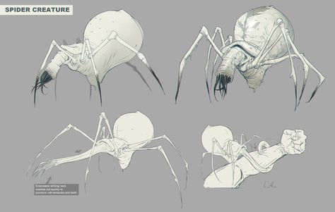 ArtStation - Apex spider creature, Hethe Srodawa Spider Creature, Spider Drawing, Futurisme Retro, Monster Drawing, Spider Art, Creature Artwork, Alien Concept Art, Creature Drawings, Monster Concept Art