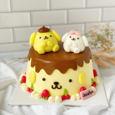 17 Birthday Cake, Sanrio Pompompurin, Anime Cake, Pastel Cupcakes, Marshmallow Fondant, Korean Cake, Funny Birthday Cakes, Kawaii Cooking, Mini Cakes Birthday