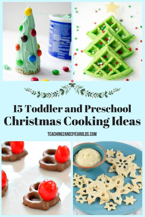 Get into the festive spirit with these 15 toddler and preschool Christmas cooking ideas. These can be done in the classroom, and are also a fun way to bond over winter break! Christmas Toddler Food, Groovy Snacks, Christmas Cooking Ideas, Christmas Tree Waffles, Preschool Cooking, Christmas Activities For Toddlers, Cooking Activities, Treats Christmas, Crafts For Toddlers