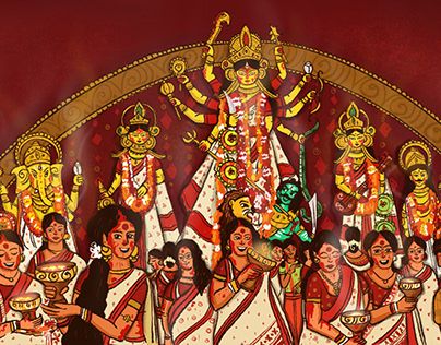 Check out new work on my @Behance profile: "Sindur khela DURGA PUJA Illustartion" http://be.net/gallery/87402965/Sindur-khela-DURGA-PUJA-Illustartion Durga Puja Pandal Drawing, Sindur Khela Durga Puja, Durga Puja Illustration, Studio Background Ideas, Ariana Grande Anime, Durga Ma, Durga Devi, Doddle Art, Bengali Art