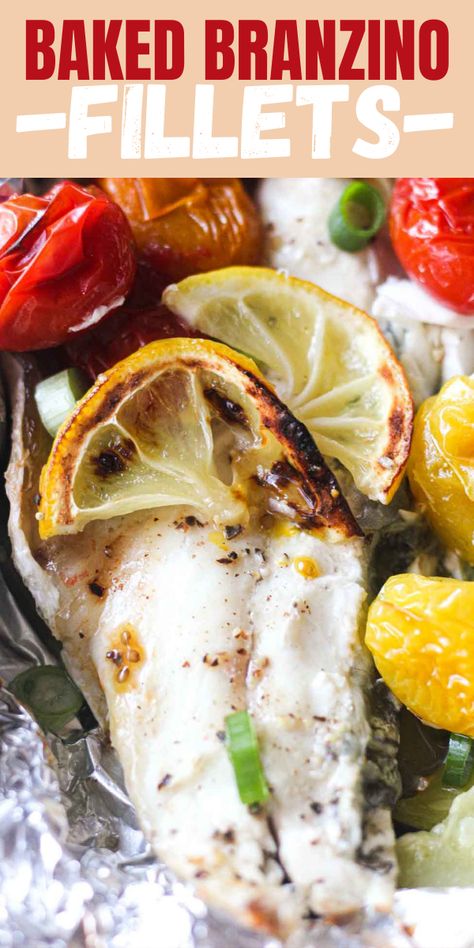 branzino white fish fillet with lemon on top Baked Branzino, Branzino Recipe, Filet Recipes, Lemon Pepper Chicken Wings, Roasted Poblano Peppers, Fish Fillet, Top Recipes, Pressure Cooker Recipes, Roasted Vegetables