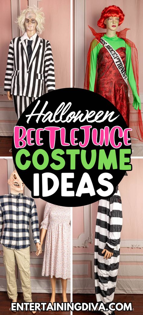 The Best Beetlejuice Costume Ideas | Halloween Diy Sandworm Costume, Beetlejuice Character Costumes, Beetle Juice Family Halloween Costumes, Plus Size Beetlejuice Costume Diy, Beetle Juice Group Costume, Diy Beetlejuice Sandworm Costume, Family Beetlejuice Halloween Costumes, Women’s Beetlejuice Costume Diy, Girls Beetlejuice Costume