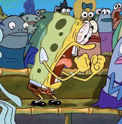 Spongebob Screaming, Weird Spongebob, Funny Spongebob Faces, Screaming Meme, Spongebob Aesthetic, Spongebob Pictures, Imagination Spongebob, Spongebob Funny Pictures, Scream Meme