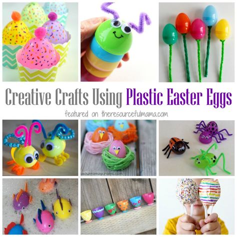 So many fun and creative ways to use plastic Easter eggs: crafts, activities, learning, and treats Kindergarten Easter Crafts, Prek Themes, Easter Religious Crafts, Preschool Easter, Easter Kindergarten, Easter Lessons, Easter Crafts Preschool, Addition Activities, Easter Week