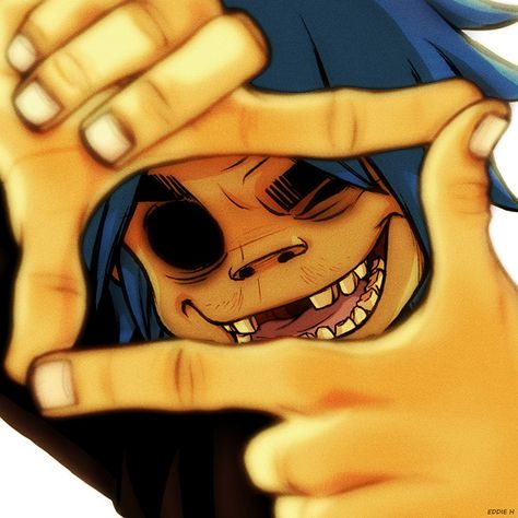 eddieholly: “ 2D Selfie :) ” 2d Gorillaz, The Gorillaz, Gorillaz Art, Damon Albarn, Gorillaz, Blur, Wallpapers, Band, Drawings