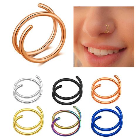 Double hoop nose ring