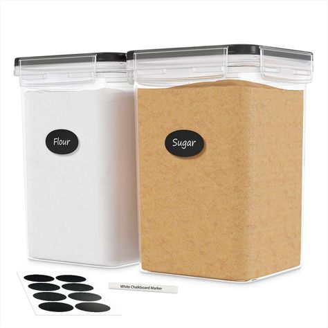 Temu Kitchen, Large Food Storage Containers, Food Canisters, Label Marker, Sugar Container, Storage Bins With Lids, Snack Storage, Bulk Food, Airtight Food Storage