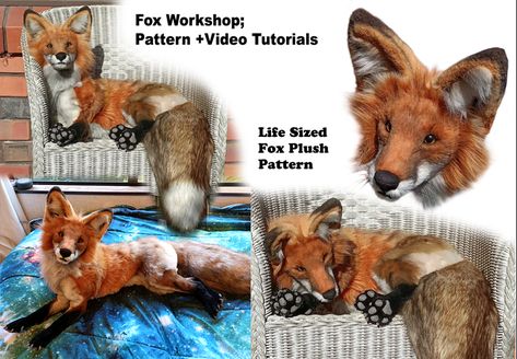 Fox Plushie Pattern, Fox Plush Pattern, Plush Pattern Free, Whimsy Witch, Plush Accessories, Doll Fox, Fox Sewing Pattern, Fox Plushie, Fiber Crafts