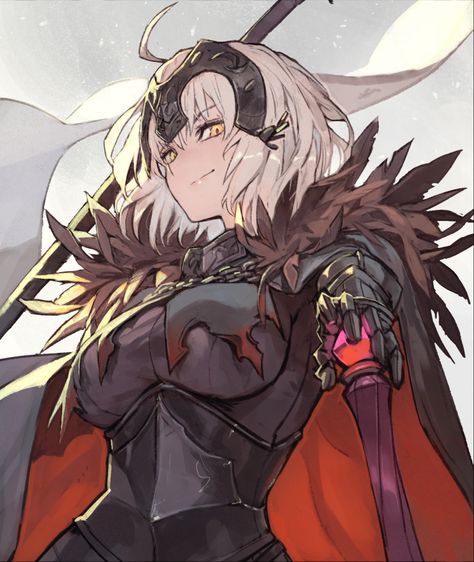 Fate Jeanne Alter, Joan Of Arc Fate, Jeane D Arc, Fur Trimmed Cape, Jeanne Alter, Gilgamesh Fate, Fate Stay Night Anime, Joan Of Arc, Fate Anime Series