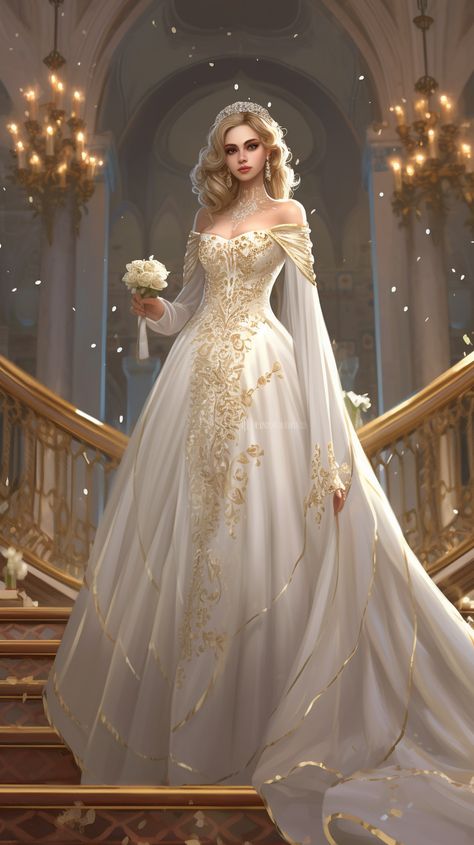 Medieval Wedding Dress, Queen Wedding Dress, Medieval Wedding, Fantasy Dresses, Royal Dresses, Dream Wedding Ideas Dresses, Queen Dress, Fantasy Gowns, Anime Dress