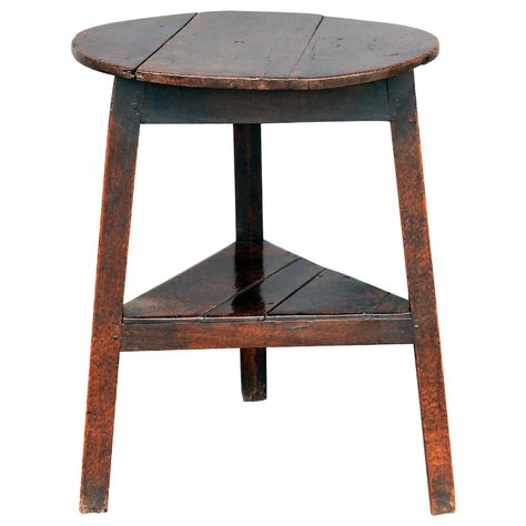 Late 18th Century Oak Cricket Table Cricket Table, Demilune Table, American Interior, Table Round, Antique Wood, Oak Furniture, Round Top, Century Furniture, How To Antique Wood