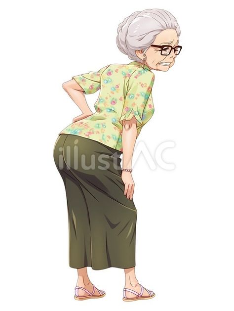 Free Vectors | Grandma with back pain Anime Grandma, Story Design, Multiple Images, Old Anime, Senior Citizen, Anime Collection, Free Vectors, Free Illustrations, Back Pain