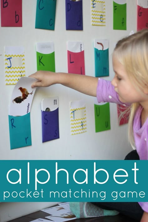 Toddler Approved!: Alphabet Pocket Matching Game Abc Activities, Preschool Literacy, Letter Activities, Alphabet Preschool, Toddler Learning Activities, Learning Letters, Alphabet Activities, Letter Recognition, Literacy Activities