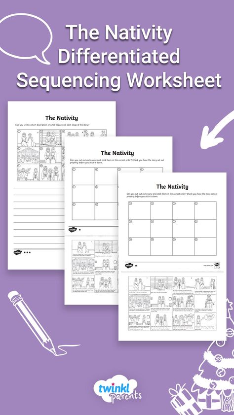 Sequencing Worksheets, Nativity Story, The Christmas Story, The Nativity Story, Sequencing Activities, Christmas Activity, The Nativity, Christmas Story, Activity Ideas