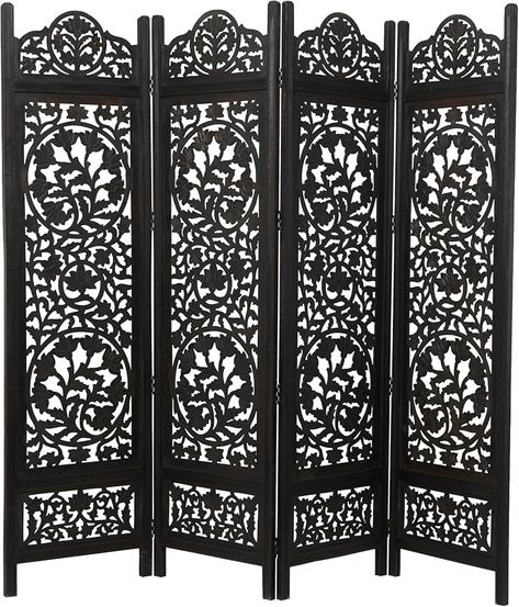 Amazon.com: Deco 79 14276 Room Divider Screen, LARGE SIZE, Black : Everything Else Foldable Partition, Folding Screen Room Divider, Panel Divider, Wood Room Divider, 4 Panel Room Divider, Wooden Room Dividers, Wooden Room, Room Divider Screen, Divider Screen