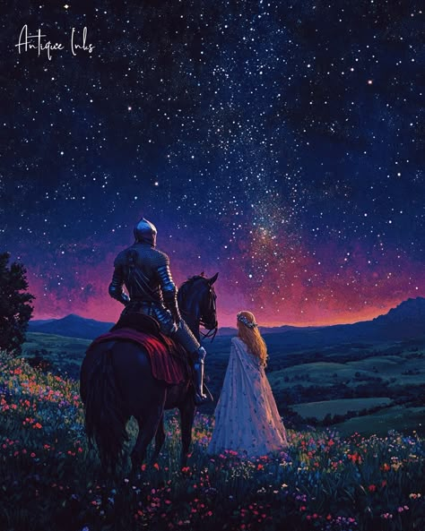 Fantasy Wedding Art, Knight Romance, Find Each Other Again, Princess And Knight, Inspirational Aesthetic, Fantasy Knight, Art Medieval, High Resolution Prints, Noble Knight