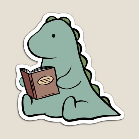 Dinosaur Stickers Printable Free, Dinosaur Reading A Book, Cute Dinosaur Doodle, Sage Green Stickers, Stickers Printable Aesthetic, Dinosaur Reading, Dinosaur Doodle, Cute Little Stickers, Dino Stickers