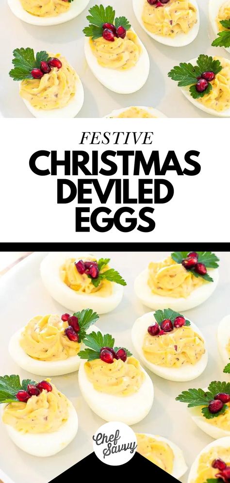 Egg Party Food, Christmas Deviled Eggs, Christmas Party Appetizers, Egg Appetizer, Spicy Almonds, Chef Savvy, Devilled Eggs Recipe Best, Holiday Party Appetizers, Holidays Recipes