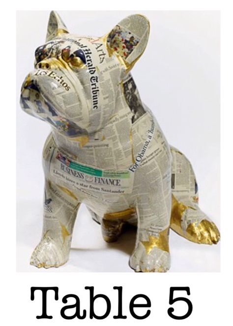 French Bulldog Drawing, Bulldog Statue, Paper Mache Animals, Persian Art Painting, Trash Art, Paper Mache Crafts, Paper Mache Art, Cat Statue, Dog Sculpture