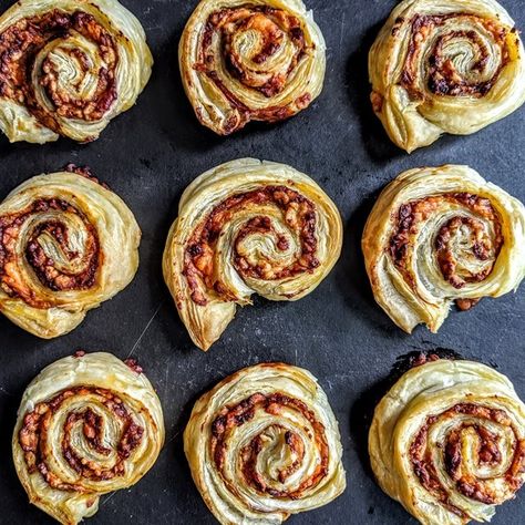 Savoury Pies, Rolls & Plaits | Baking Mad Puff Pastry Swirls, Pastry Swirls, Marmite Recipes, Savoury Pies, Big Food, Savoury Snacks, Cheese Puff Pastry, Food Fest, Pinwheel Recipes