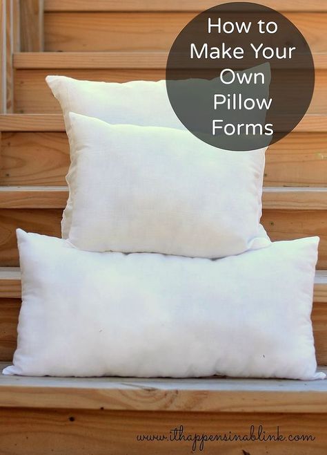 Melanie E's discussion on Hometalk. How to Make Your Own Pillow Forms or Pillow Inserts - Making your own pillow inserts is so easy and cheaper than buying them! Large Couch Pillows, Make Your Own Pillow, Diy Throw Pillows, Make A Pillow, Large Couch, Diy Pillow Covers, Diy Couch, Throw Pillow Inserts, Sewing Pillows