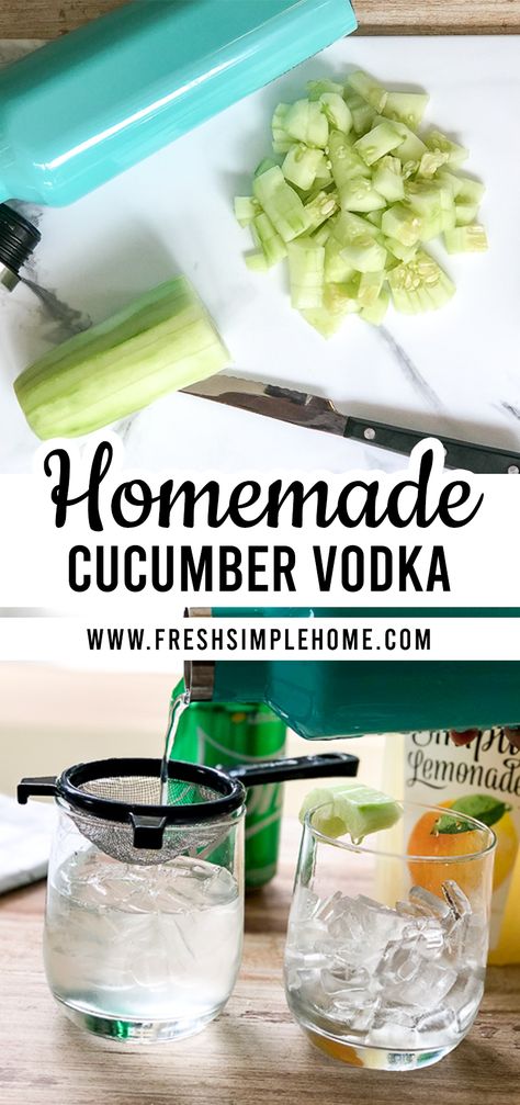 Homemade Flavored Vodka Recipes, Infused Vodka Cocktails, Infused Vodka Recipes, Cucumber Vodka Recipes, Vegetable Infused Vodka, Cucumber Vodka Drinks Cocktail Recipes, Cucumber Infused Vodka, Creative Alcoholic Drinks, Cucumber Vodka Drinks