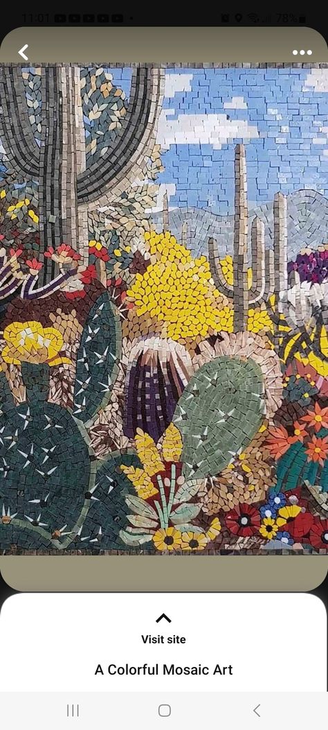 Cactus Interior Design, Mosaic Landscapes, Mosaic Landscape, Landscape Mosaic, Abstract Painting Acrylic Modern, Colorful Mosaic, Mosaic Garden Art, Mosaic Art Projects, Mosaic Tile Art