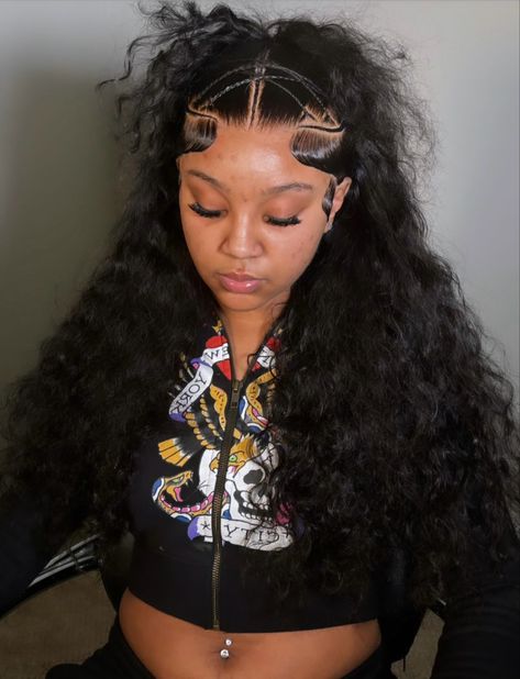 Wig Half Up Half Down Hairstyles, 21st Birthday Hairstyles, Fishtail Hairstyles, Frontal Wig Hairstyles, Lace Fronts, Birthday Hairstyles, Frontal Hairstyles, Braids With Curls, Hot Hair Styles