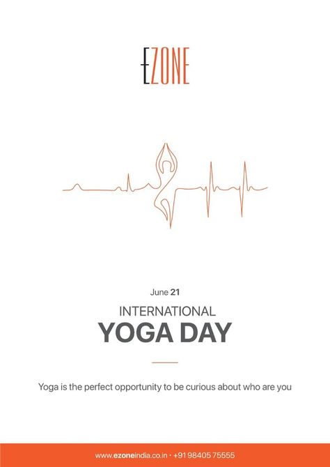 International YOGA Day - 21 June #YOGA deepens flexibility and strengthens to personal body awareness. www.ezoneINDIA.co.in | 98405 75555 #ezoneINDIA #yoga #worldYOGAday #wellness #employeeHEALTH #leadershiplessons World Yoga Day, Leadership Lessons, 21 June, International Yoga Day, Body Awareness, Yoga Day, Yoga, Quick Saves