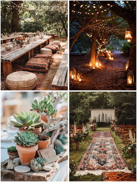 Boho Wedding Theme Ideas, Boho Wedding Altar, Chic Boho Wedding, Burgundy Wedding Theme, Boho Wedding Theme, Wedding Theme Ideas, Earthy Decor, Macrame Backdrop, Cozy Backyard