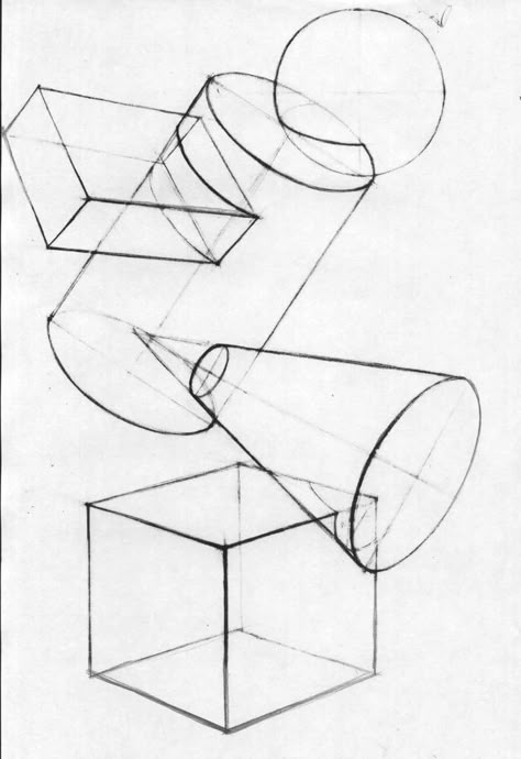 Geometric Shapes Drawing, 3d Geometric Shapes, Structural Drawing, Shadow Drawing, Architecture Drawing Sketchbooks, Perspective Drawing Architecture, Perspective Drawing Lessons, Geometric Shapes Art, Geometric Design Art