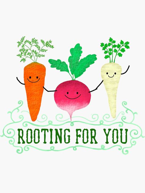 "Rooting for you - Punny Garden" Sticker by PunnyGarden | Redbubble Garden Puns, Motivational Sticker, Vehicle Paint, Garden Items, Botol Air, Window Painting, Car Stickers, Puns, Bumper Stickers